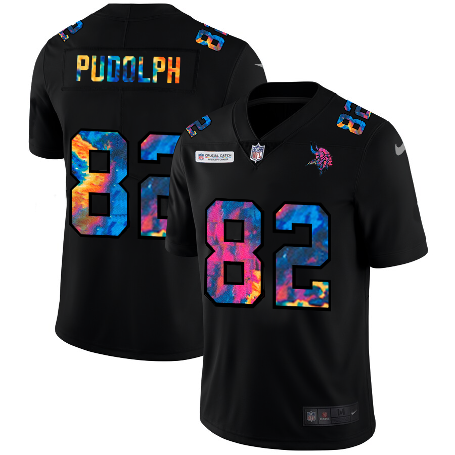NFL Minnesota Vikings 82 Kyle Rudolph Men Nike MultiColor Black 2020 Crucial Catch Vapor Untouchable Limited Jersey